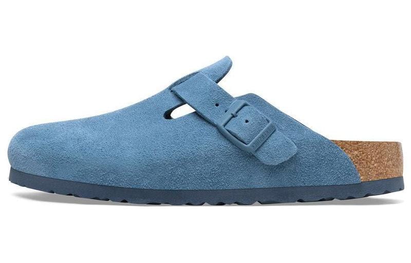 BIRKENSTOCK BOSTON SUEDE LEATHER SANDALS ELEMENTAL BLUE