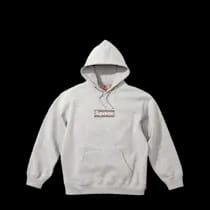 SUPREME BURBERRY BOX LOGO HOODIE GREY