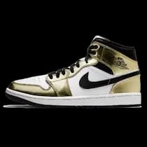 AIR JORDAN 1 MID METALLIC GOLD BLACK WHITE