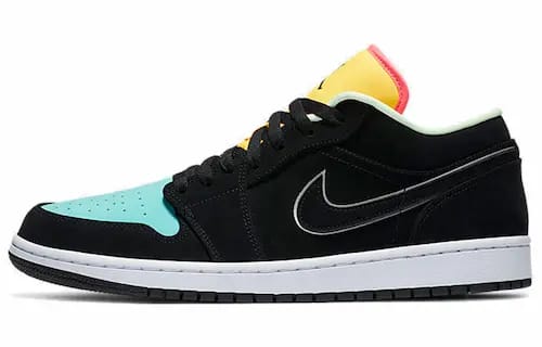JORDAN 1 LOW BLACK AURORA GREEN LASER ORANGE