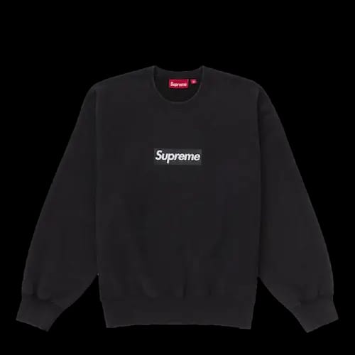 SUPREME WASHED BOX LOGO CREWNECK BLACK SS25 | AREA 02 — 亞洲指標