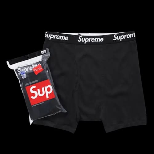 SUPREME X HANES BOXER BRIEFS (4 PACK) BLACK