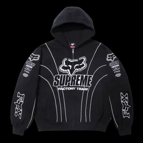 FOX RACING ZIP UP HOODED SWEATSHIRT