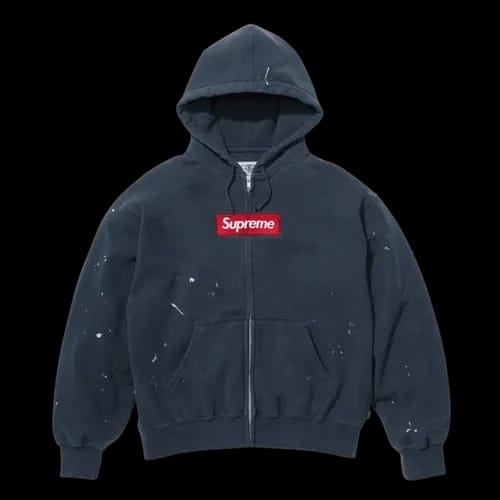 Supreme® MM6 Box Logo ZipUpHooded / ブラック First Look at the Supreme®/MM6 Maison Margiela Box Logo Zip Ups in