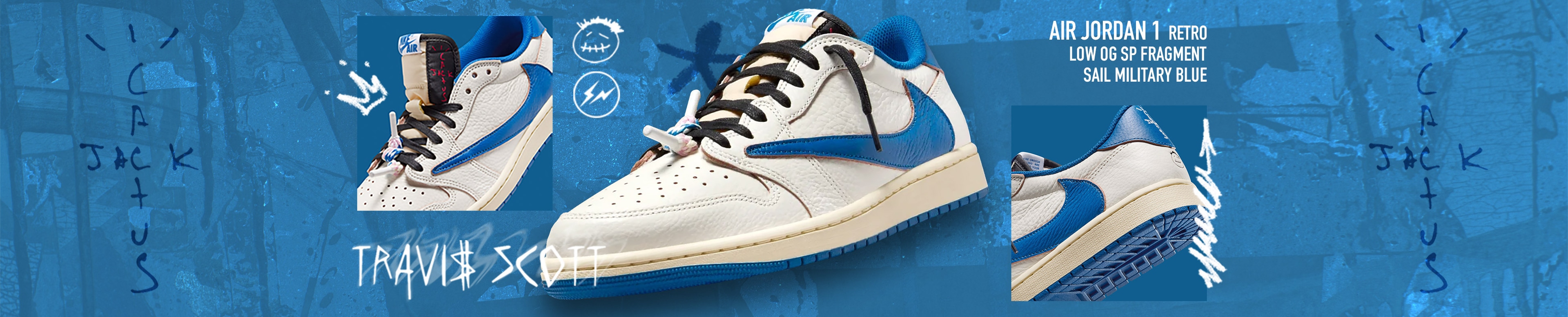 AJ 1 LOW FRAGMENT TRAVIS SCOTT SAIL MILITARY BLUE