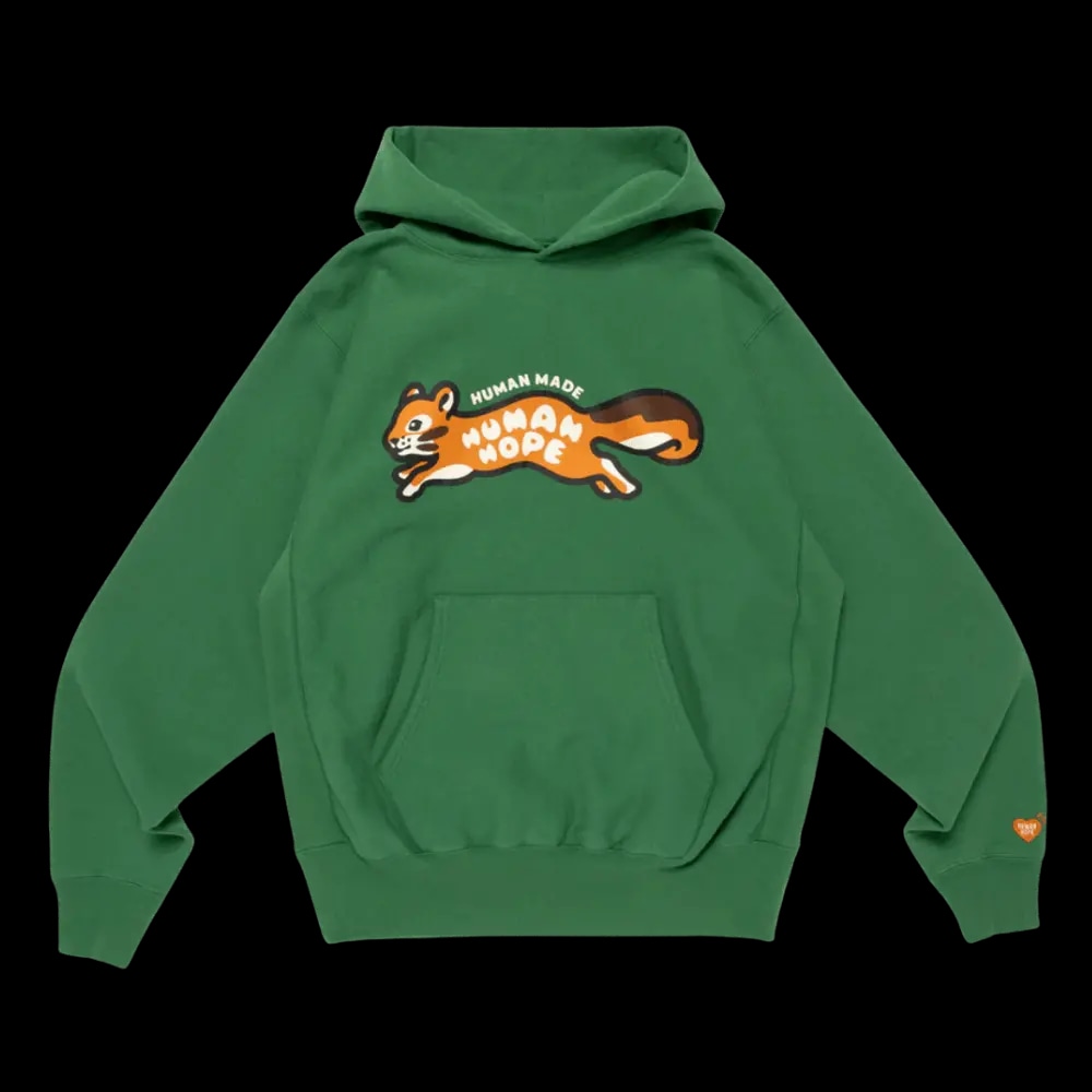 HUMAN HOPE HEAVYWEIGHT HOODIE グリーン S Heavyweight Hooded Sweatshirt