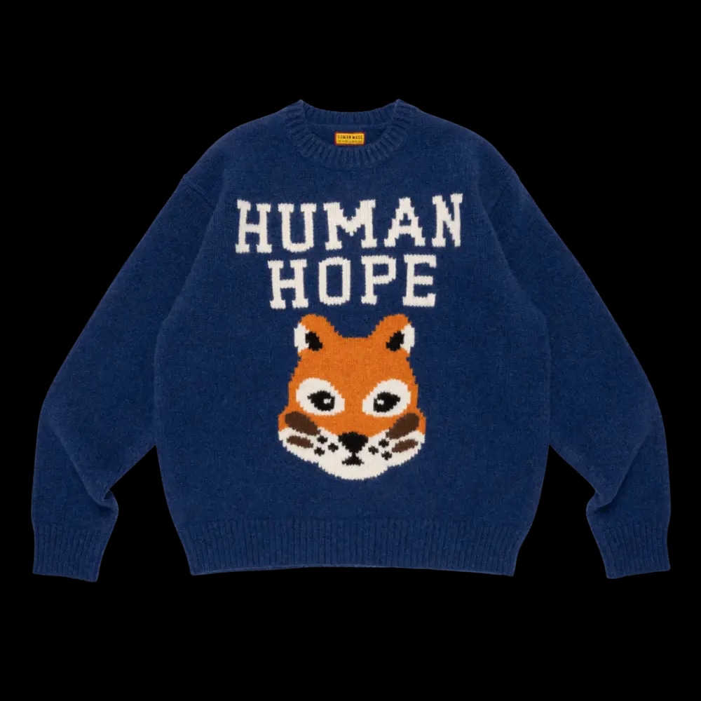 HUMAN HOPE LOW GAUGE KNIT ネイビーhuman made HUMAN HOPE LOW GAUGE KNIT ネイビーhuman made HUMAN MADE – NEW