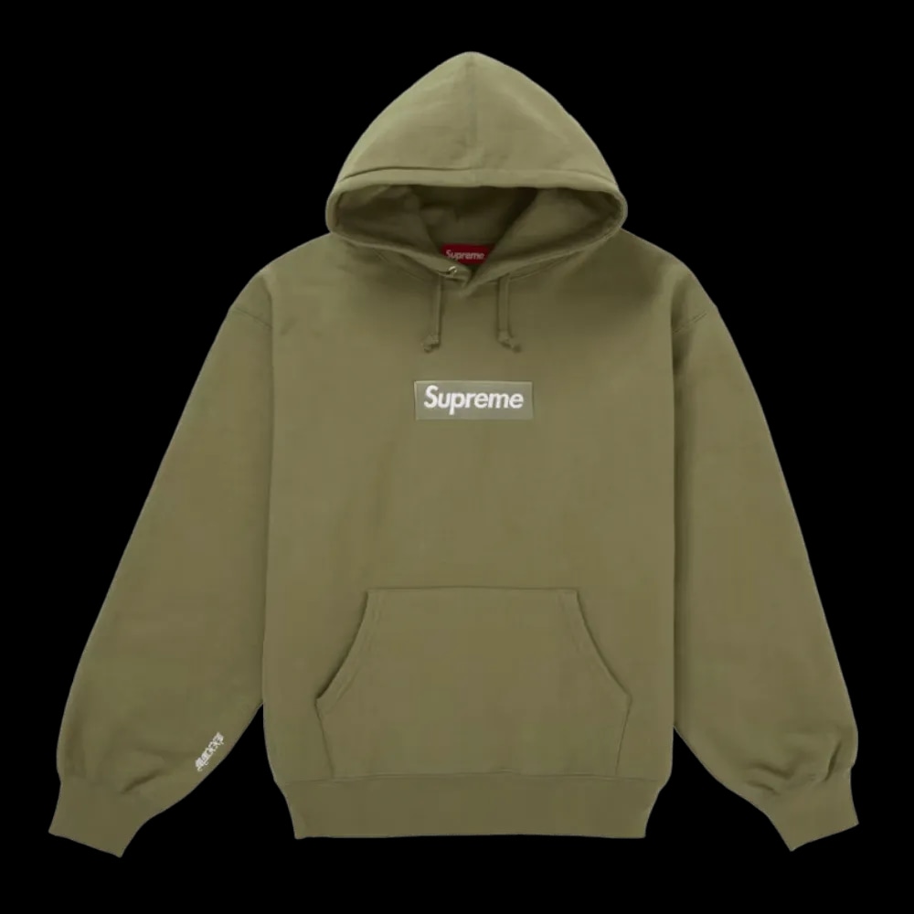 SUPREME BOX LOGO HOODED SWEATSHIRT (FW25) LIGHT OLIVE | AREA 02