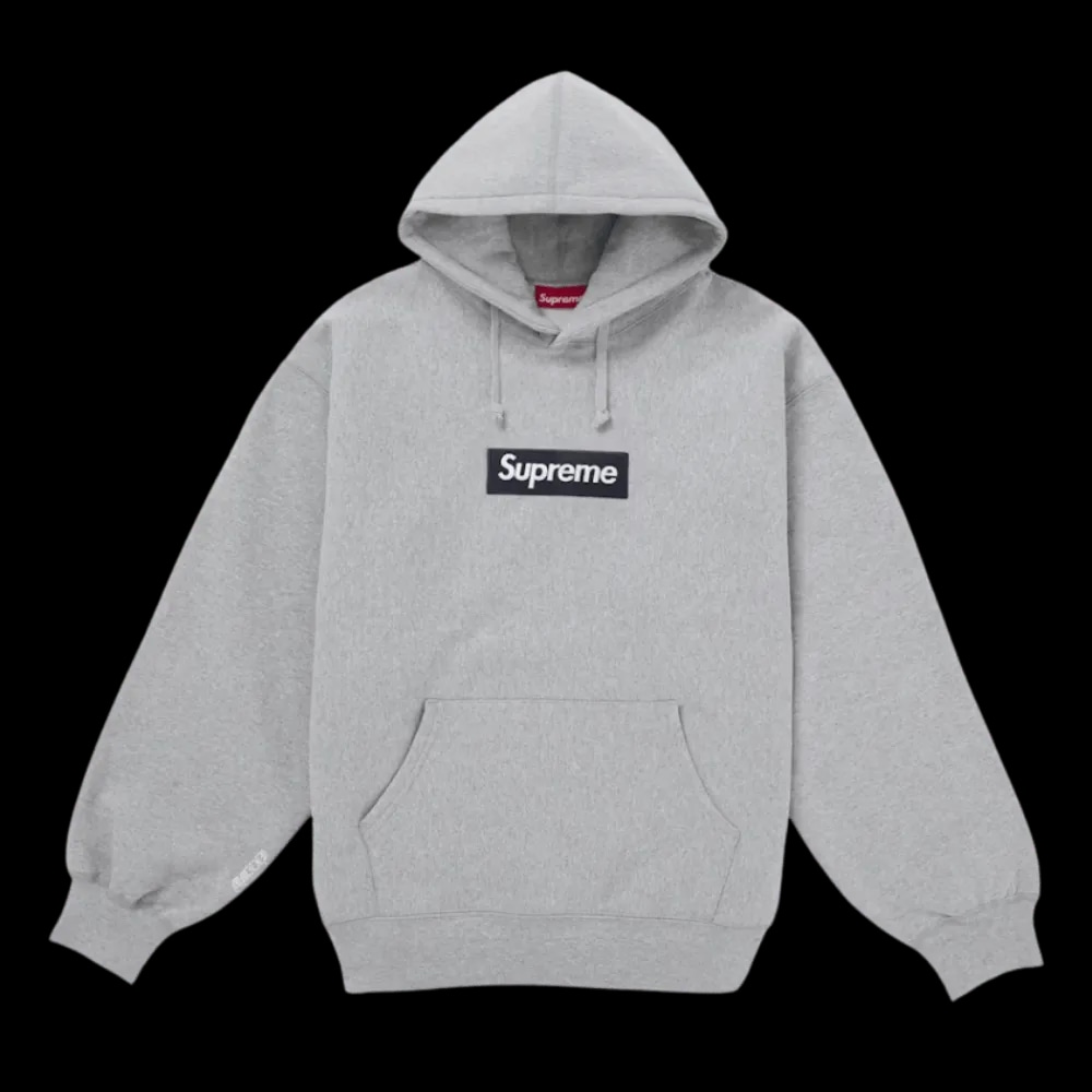 SUPREME BOX LOGO HOODED SWEATSHIRT (FW25) HEATHER GREY | AREA 02