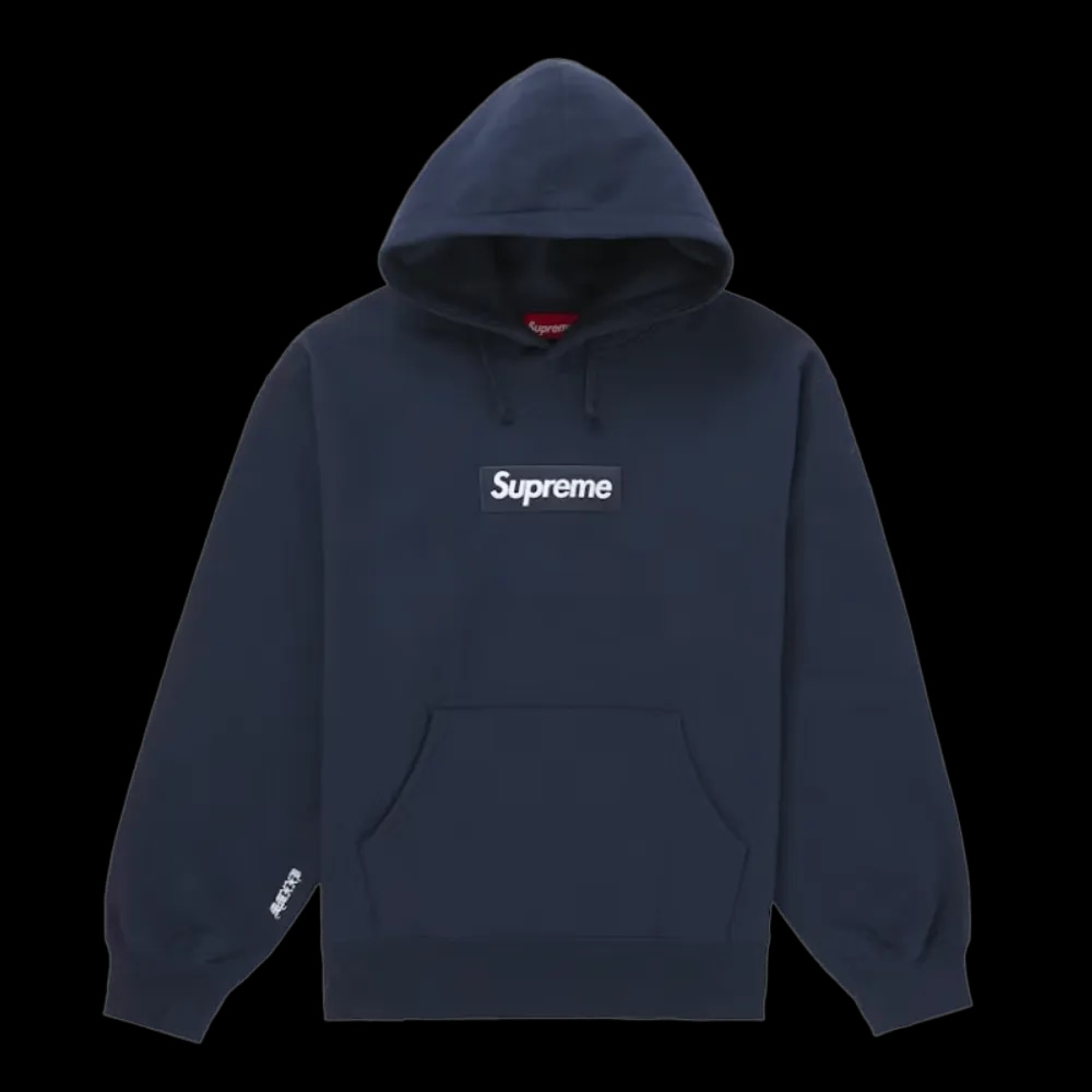 SUPREME BOX LOGO HOODED SWEATSHIRT (FW25) NAVY | AREA 02 — Asia's