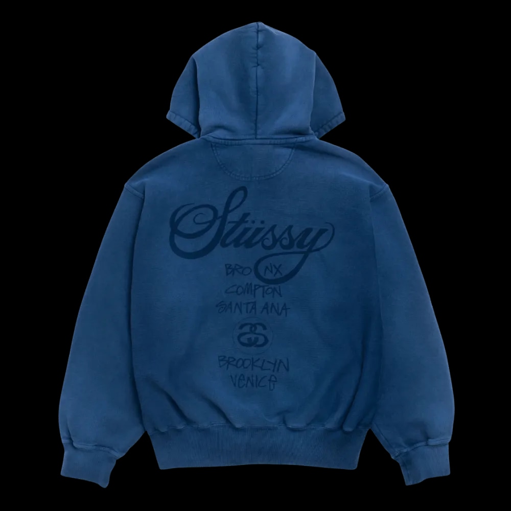 WORLD TOUR ZIP HOODIE SUN FADED NAVY | AREA 02 — Asia's Premier