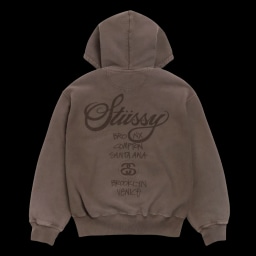 WORLD TOUR ZIP HOODIE SUN FADED BROWN | AREA 02 — Asia's Premier
