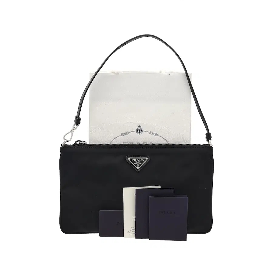 PRADA 1NI545 RE-NYLON SHOULDER BAG BLACK (2023) | AREA 02 — Asia's