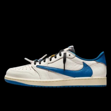 〖 潮速配 〗AIR JORDAN 1 RETRO LOW OG SP FRAGMENT TRAVIS SCOTT SAIL MILITARY BLUE